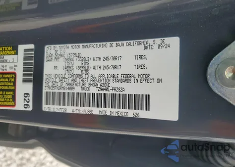 2024 Toyota Tacoma Double Cab z USA, uszkodzony, nr VIN 3TMKB5FN2RM014009